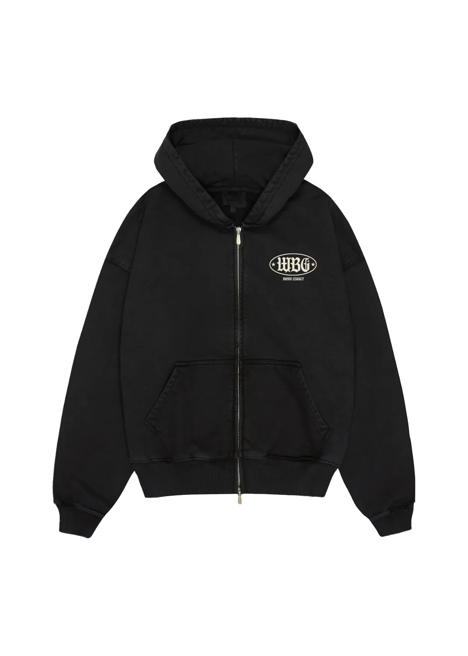 WBG X MADE // CERTIFIED DIAMOND ZIP BLACK HOODIE