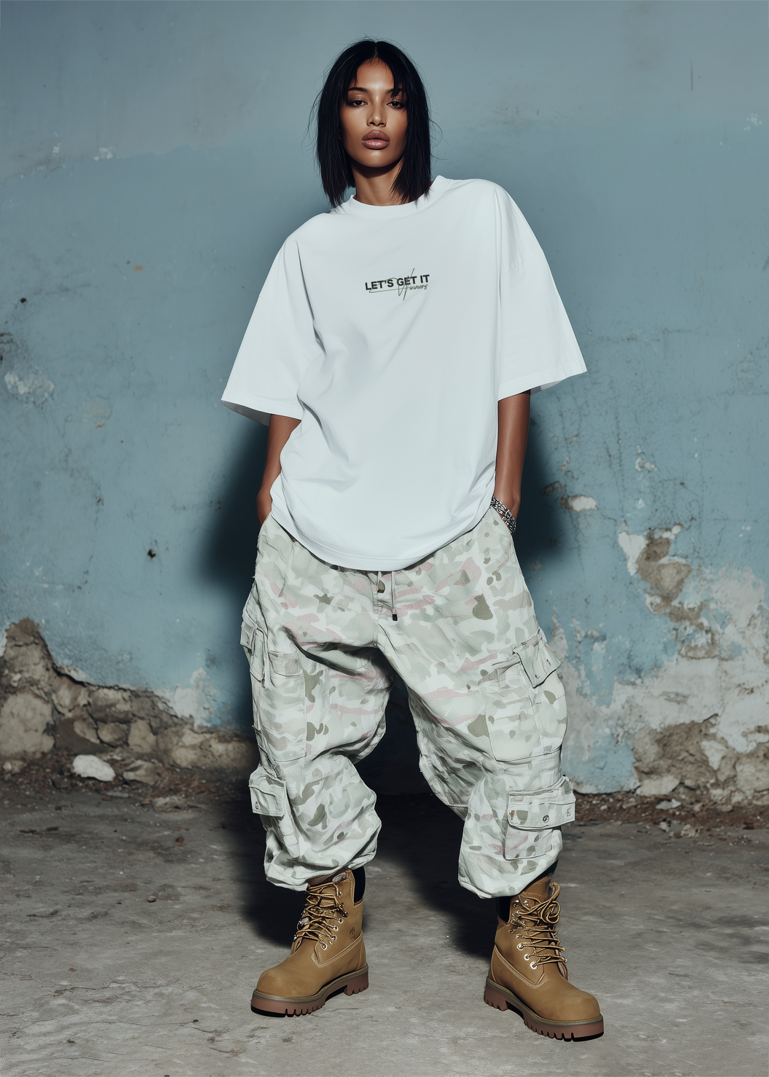 WBG X MADE // GREEN CAMOUFLAGE APE WHITE TEE