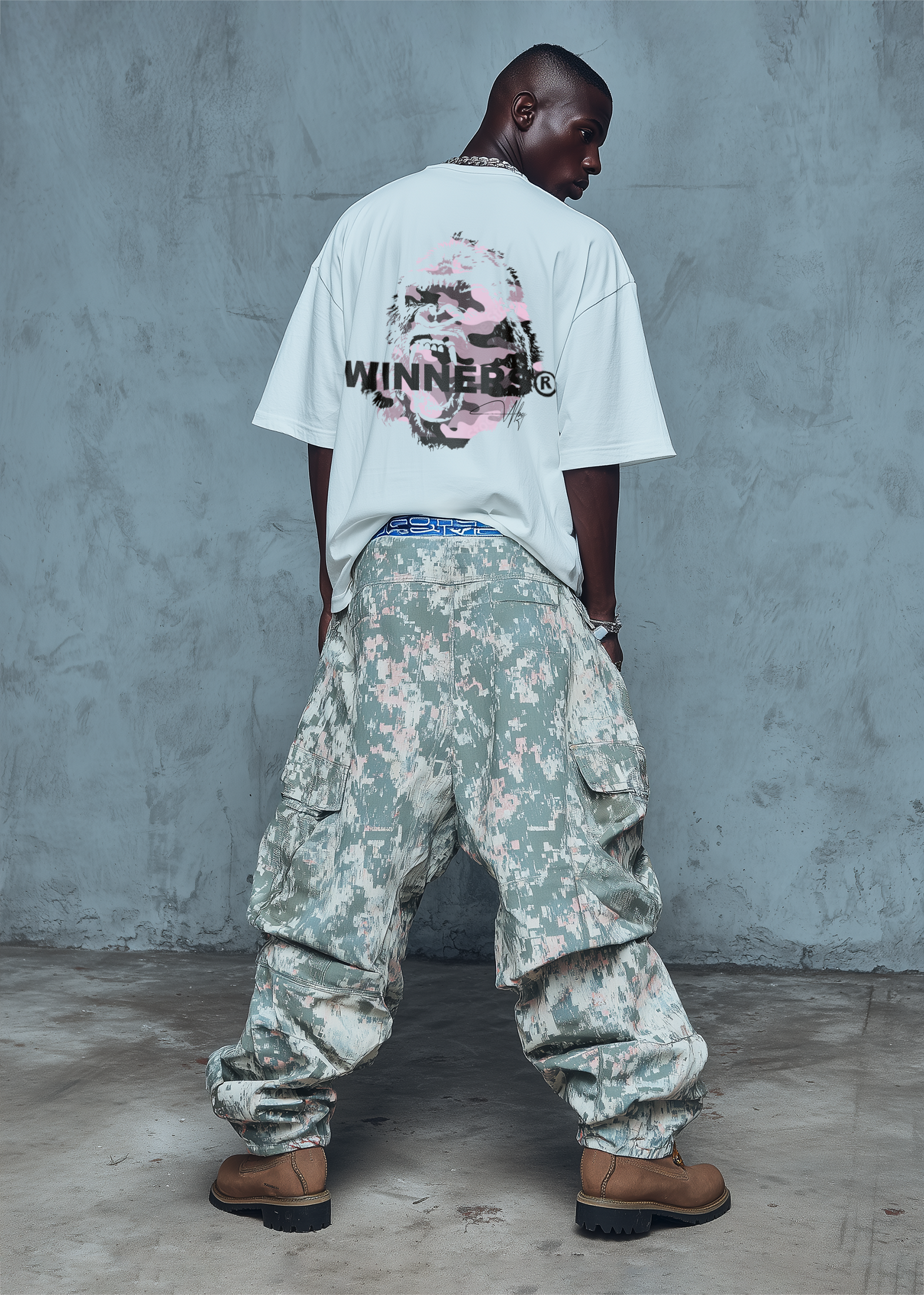 WBG X MADE // ROSE CAMOUFLAGE APE WHITE TEE