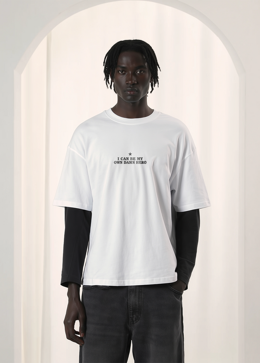 NENNY x MADE | I CAN ME MY OWN HERO T-SHIRT BRANCA