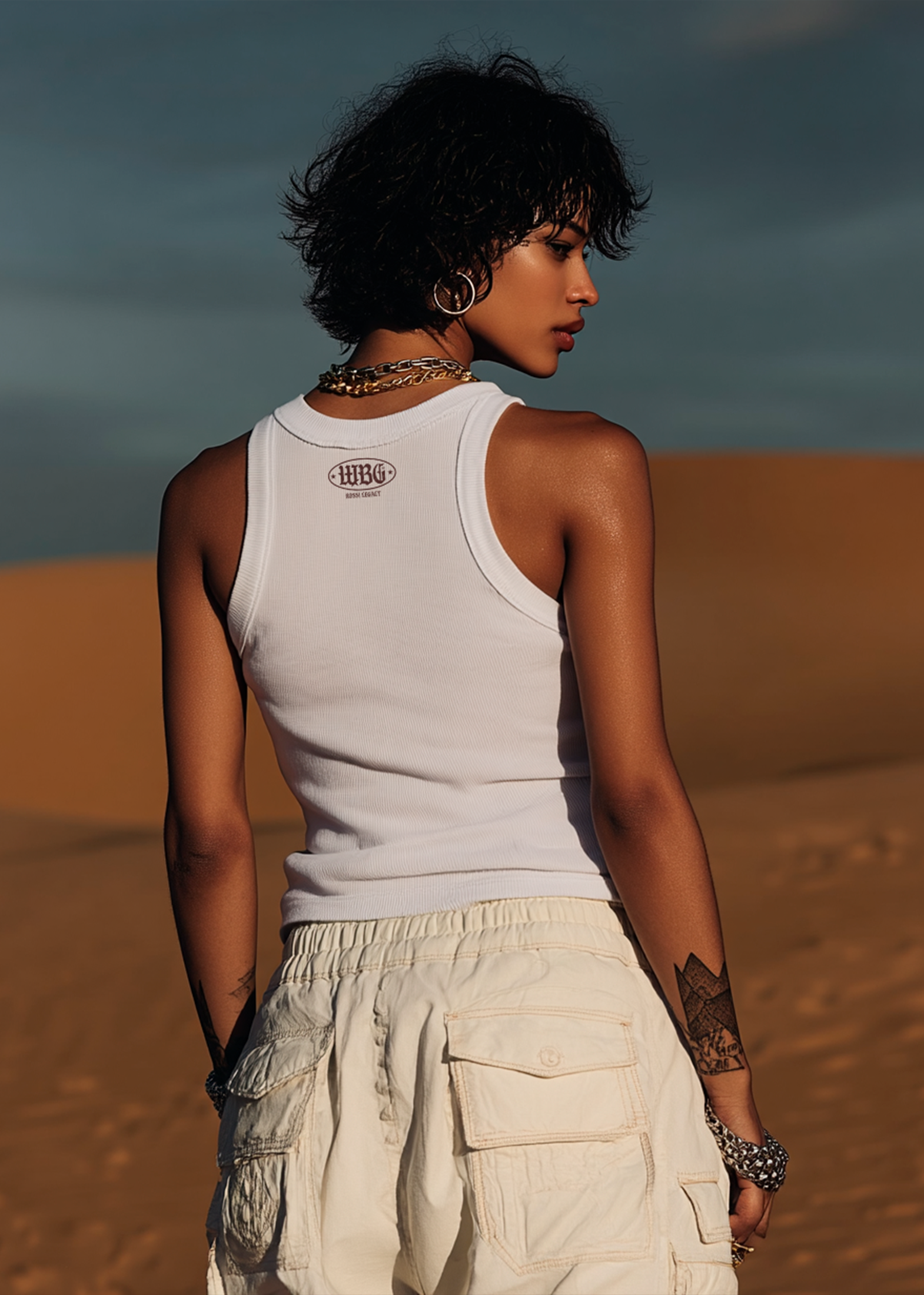 WBG X MADE® WET BADDIE BEIGE BABY TEE